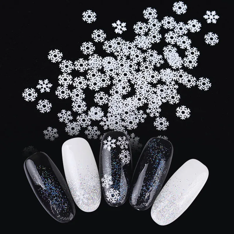 1 коробка металлические рождественские украшения для ногтей флаки Снежинка