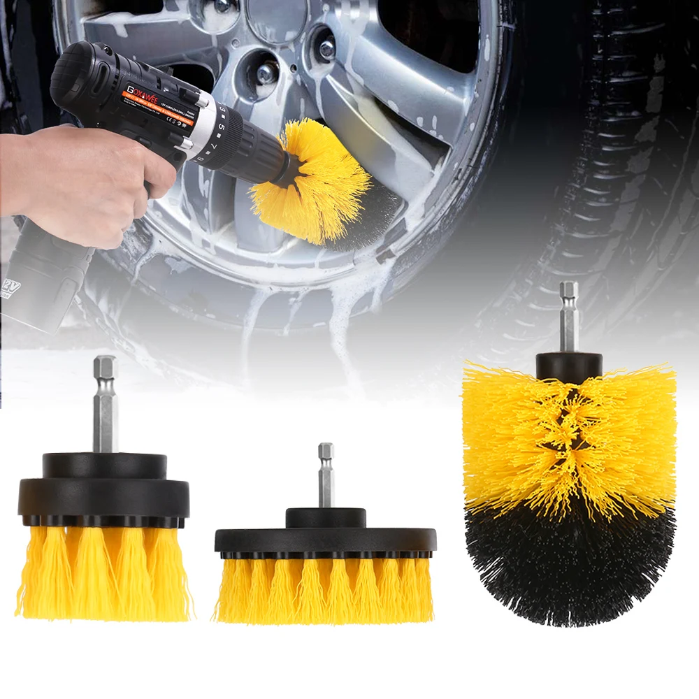 

GOXAWEE 3PCS Power Scrubber Drill Brush Cleaning for Bathroom Surfaces Tub Shower Tile Grout Cordless Power Scrub Cleaning Kit