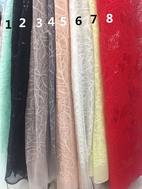 

Bridal french net lace fabric z-han102125 with sequins Top class embroidery mesh tulle lace for wedding