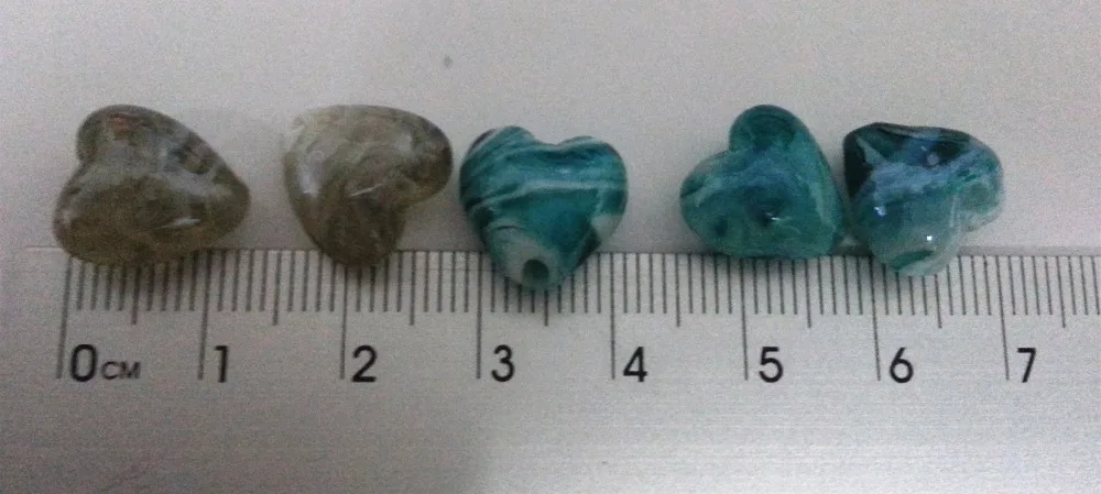 Смешанный Moretti стеклянные бусины с отверстиями круглые и в форме сердца