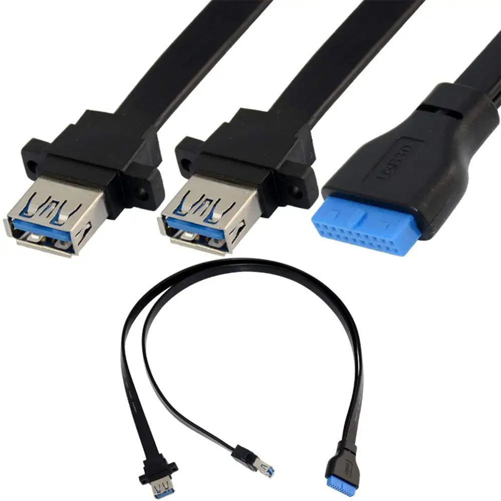 

LBSC 2 порта USB 3,0 A с винтовым креплением на панели к материнской плате 20-контактный плоский кабель
