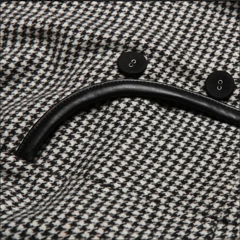 Новые женские шерстяные брюки осенние клетчатые зимние Утепленные широкие с