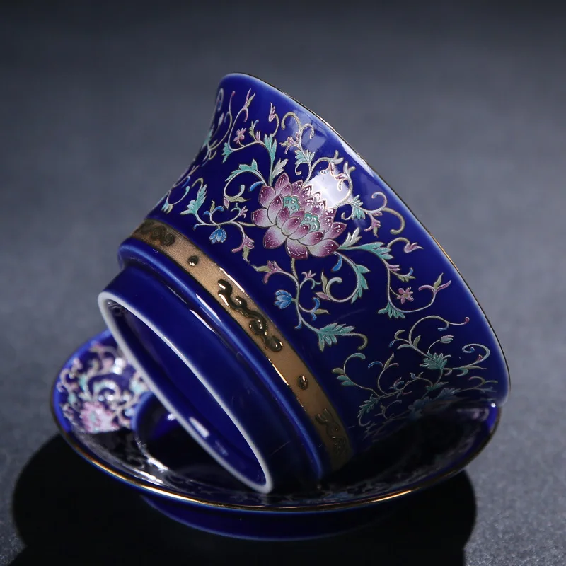 150 мл Цзиндэчжэнь ручная роспись Золотой креативный Gaiwan керамический фарфоровый