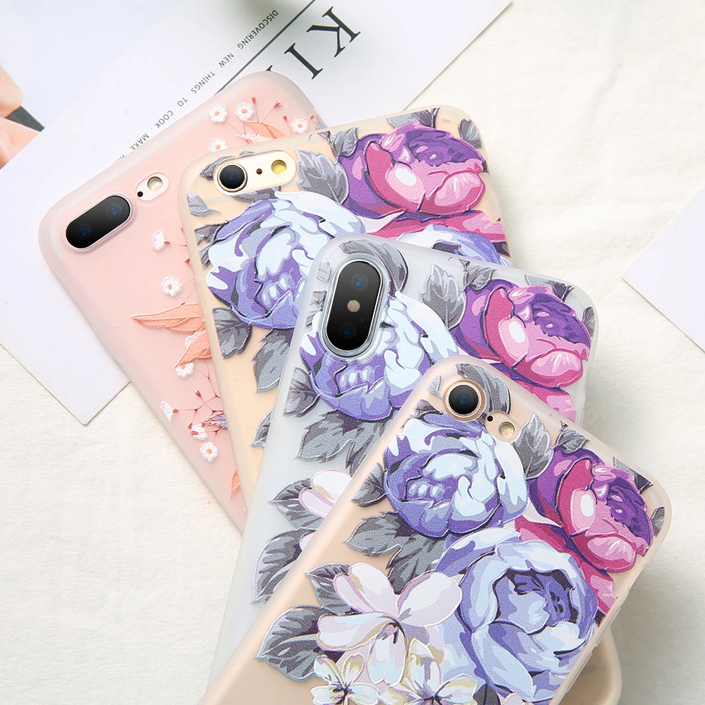 Роскошный чехол KISSCASE с объемным цветочным рисунком для Xiaomi Mi A1 A2 Lite Mix 2 2S Emboss Flower