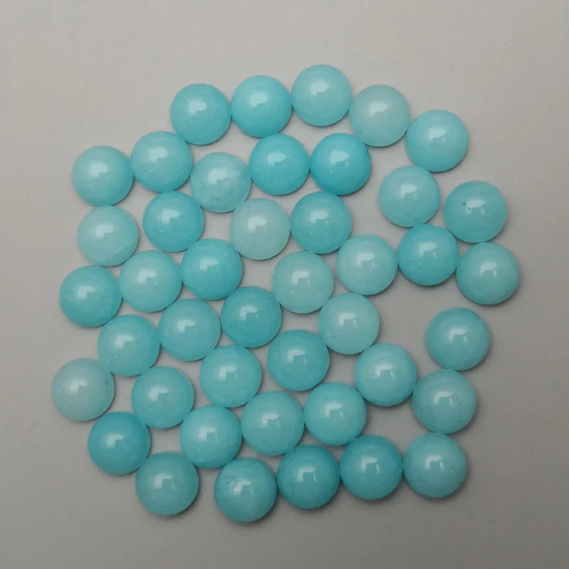 

Fashion Natural Stone 8MM 50Pcs/lot round beads cabochon Ring Necklace Earrings Various colors Jewelry accessories no hole