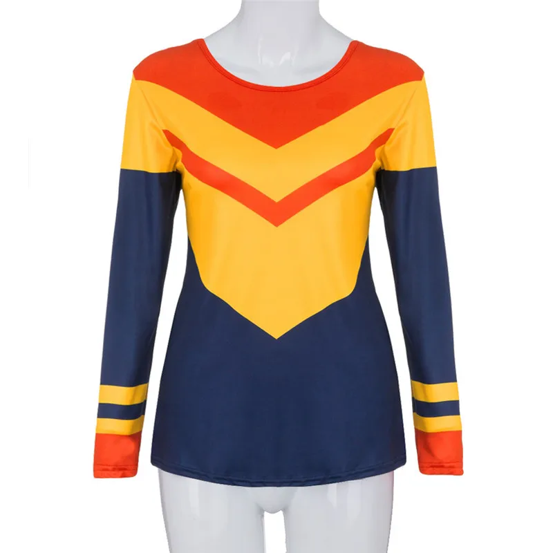 Модные женские Повседневное О образным вырезом с длинным рукавом печать