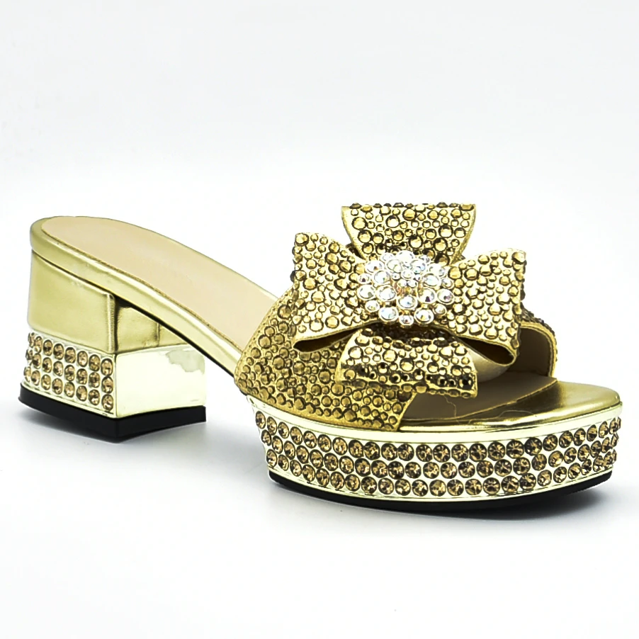 

Latest Fashion Sandalias Rasteiras Femininas 2018 Summer High Heeled Shoe for Women Italian Design African Women Rhinestone Shoe