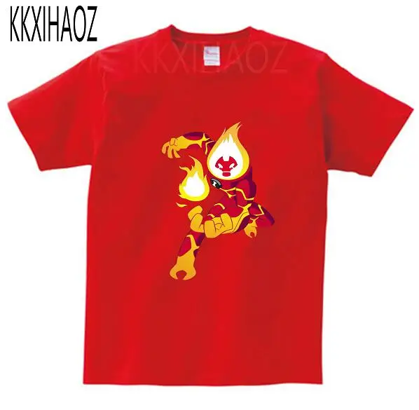 red childreT-shirt Новинка года, Детская футболка Ben 10 футболка для малышей летние топы для маленьких мальчиков и девочек, Детский костюм с героями мультфильмов MJ - Цвет: red childreT-shirt