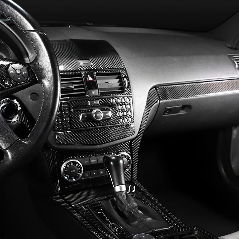 Наклейка из углеродного волокна на центральную панель управления CD для Mercedes Benz