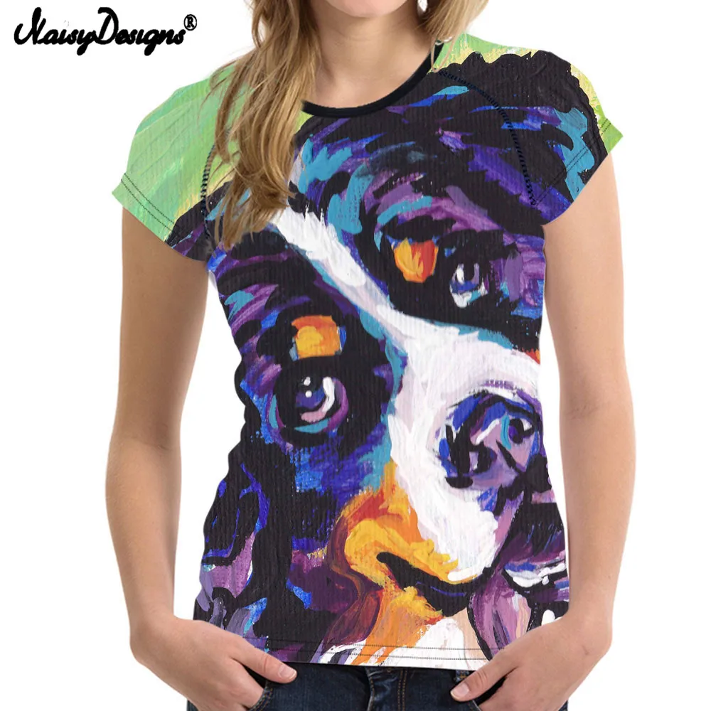 NoisyDesigns/оптовая продажа женская футболка 3D принт с изображением собаки короткими