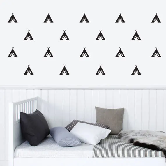 Patterned Tee pee wall Decal Removable Wall Stickers Vinyl for Kids Nursery decor | Дом и сад