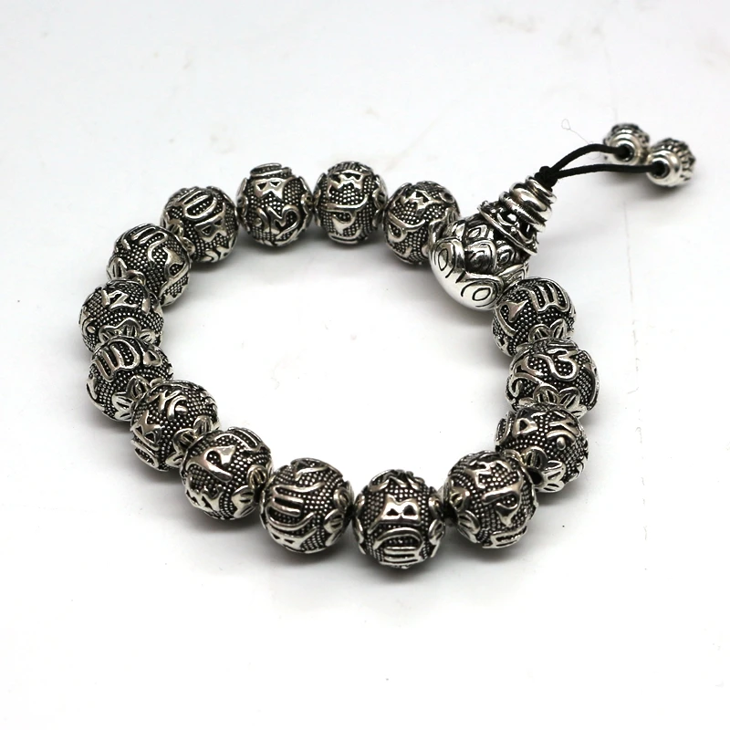 Винтажный Тибетский браслет буддистский мужской шестисловый мантра мала Йога