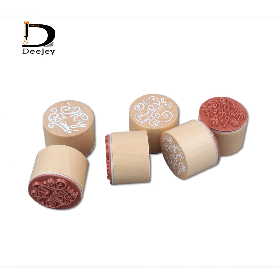 Античные цветочные или слова пожеланий деревянные и резиновые штампы