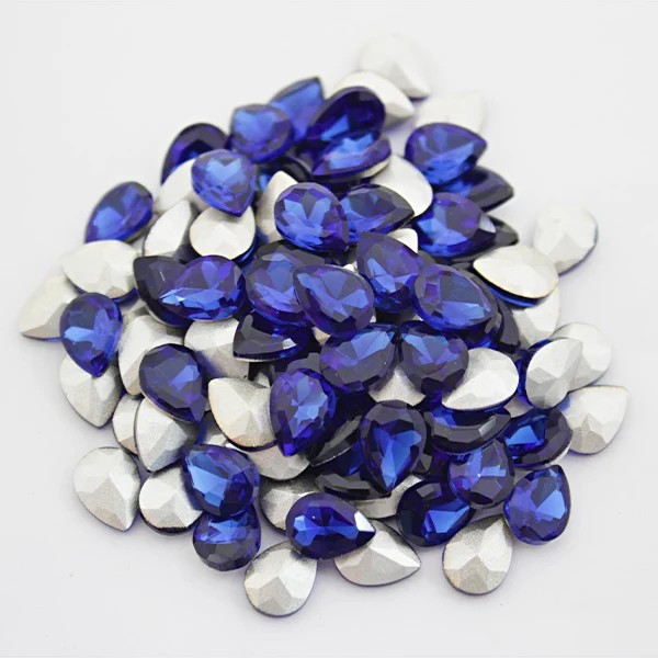 

Sapphire Crystal Rhinestone Non Hotfix Rhinestones 6*8mm 10pcs Water droplets Crystals DIY 3D Nail Art Gems decoration