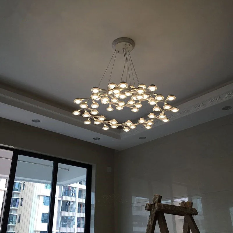 Modern LED Plum Blossom Pendant Light Round Suspension Handing Light Fixture Home Decor For Living Room Bar Pendant Lamps B029