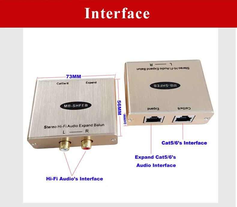 2-CH стерео Hi-Fi звук до RJ45 преобразователь RCA аудио Rj45 адаптер RCA RJ45 аудиоудлинитель с устранения Шум