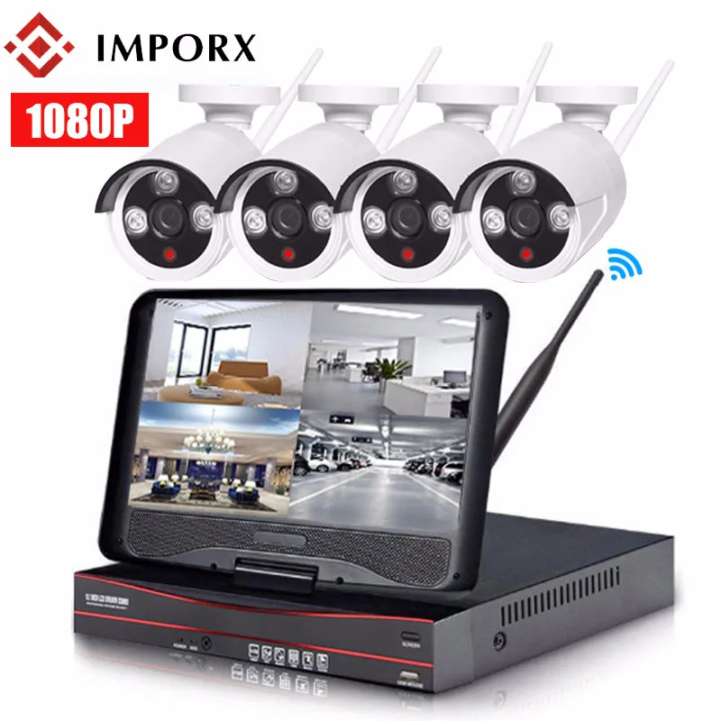 IMPORX 4CH 1080P Беспроводной NVR комплект ИК ночного видения 2MP безопасности CCTV IP камера