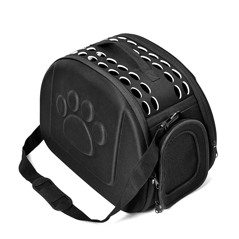 Black Paw форма принт Pet Carrier сумка Портативный Открытый Твердые Складная Собака Путешествия Сумка-переноска для животных щенок переноски сумки на плечо S/L - Цвет: Black