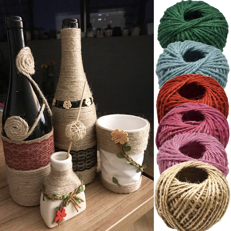 30m/Roll 2mm Natural Hemp Rope DIY Tag Label Hang Wedding Home Accessories Decorative Twine Jute String Gardening Cord | Дом и сад