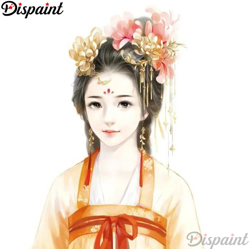 

Dispaint Full Square/Round Drill 5D DIY Diamond Painting "Costume beauty" 3D Embroidery Cross Stitch 5D Home Decor A11332