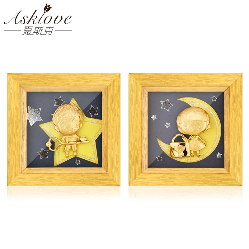 Свадебный Декор Asklove с золотой застежкой украшения из фольги настольные мини