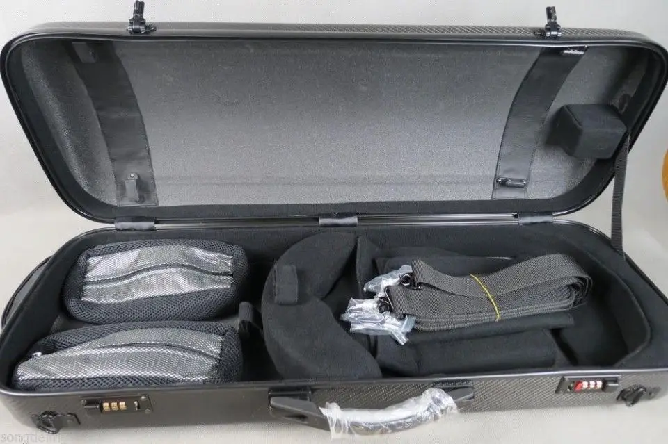 

Good Rare devise black colour carbon fiber (CIPHER) lock violin case