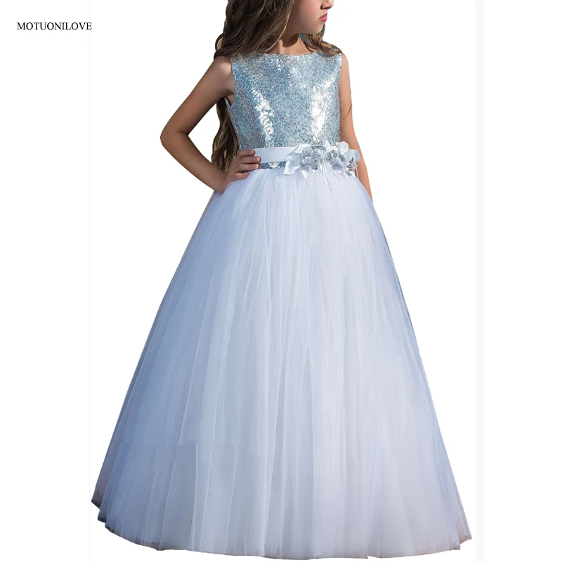 

Детское платье-пачка из тюля, с блестками, длиной до пола