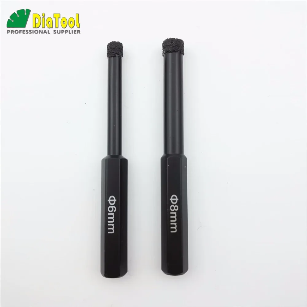 DIATOOL 2pcs Hex Vacuum Brazed Wet Drill Bits 1pc/each Size Hexagon Shank Diamond Set / 5 kind size | Инструменты
