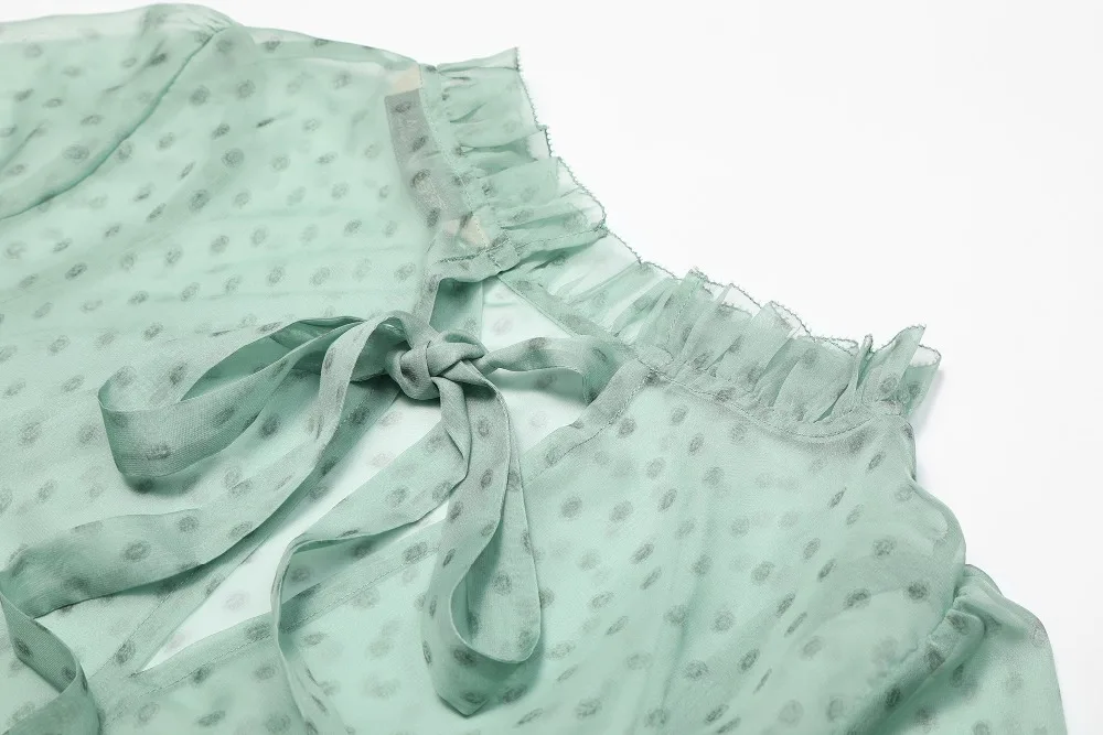 Samstree A-Line Dot Mint женские платья Летние повседневные женские праздничные платья модные кружевные сексуальные открытые вечерние женские платья