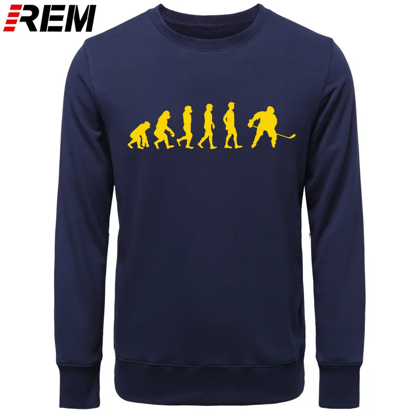 NAVY YELLOW REN Evolution Hockeyer, мужские бутиковые повседневные популярные мужские топы из хлопка,, модные брендовые толстовки с круглым вырезом, толстовки - Цвет: NAVY YELLOW