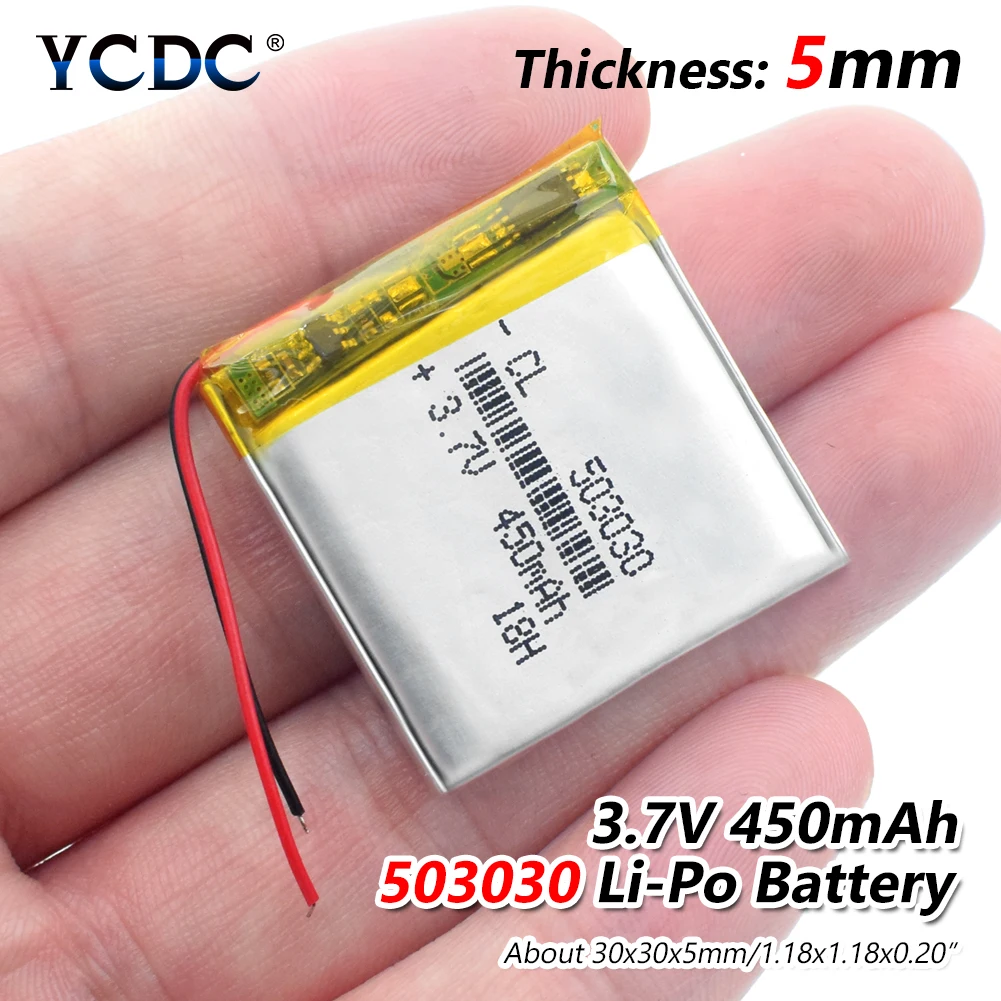 Полимерный аккумулятор 450 mah 3,7 V 503030 умный дом MP3 колонки литий-ионная батарея для dvr, gps, mp3, mp4, smart Watches, динамик светодиодный светильник