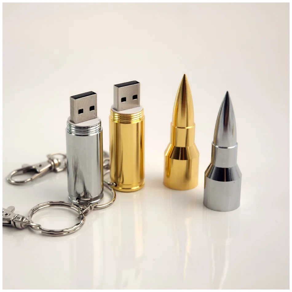 Флеш накопитель 8 Гб! Цвета: золотистый серебристый металлическая в форме пули