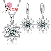 new original design fashion women silver jewelry sets for wedding party accessory pendant necklace earrings sets
