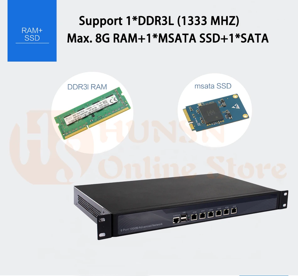 Брандмауэр Mikrotik Pfsense vpn-сеть устройство безопасности маршрутизатор ПК I5 2540 M/I5 2520M Ramdon корабль, [HUNSN SA12R] с 6LAN COM VGA