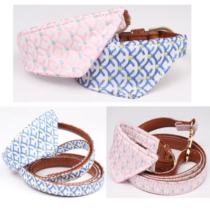 Новый кожаный воротник с волнистым рисунком, бант для собаки шейный платок для кошек, бандана для собак, шейный платок