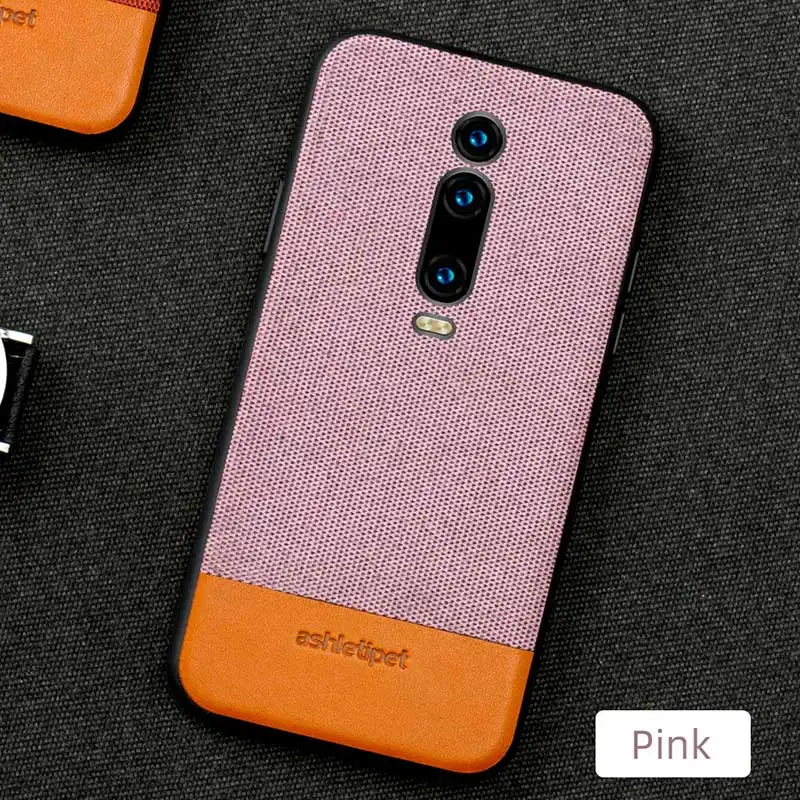 Розовый Мужской деловой Магнитный чехол для Redmi K20 pro note 7, тканевый противоударный чехол для xiaomi 9T pro POCOPHONE F1, чехол - Цвет: Розовый