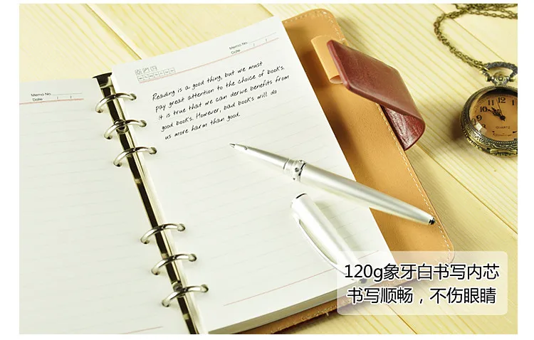 Высокое качество PU кожаный блокнот канцелярский дневник на спирали книга 120 gsm 80