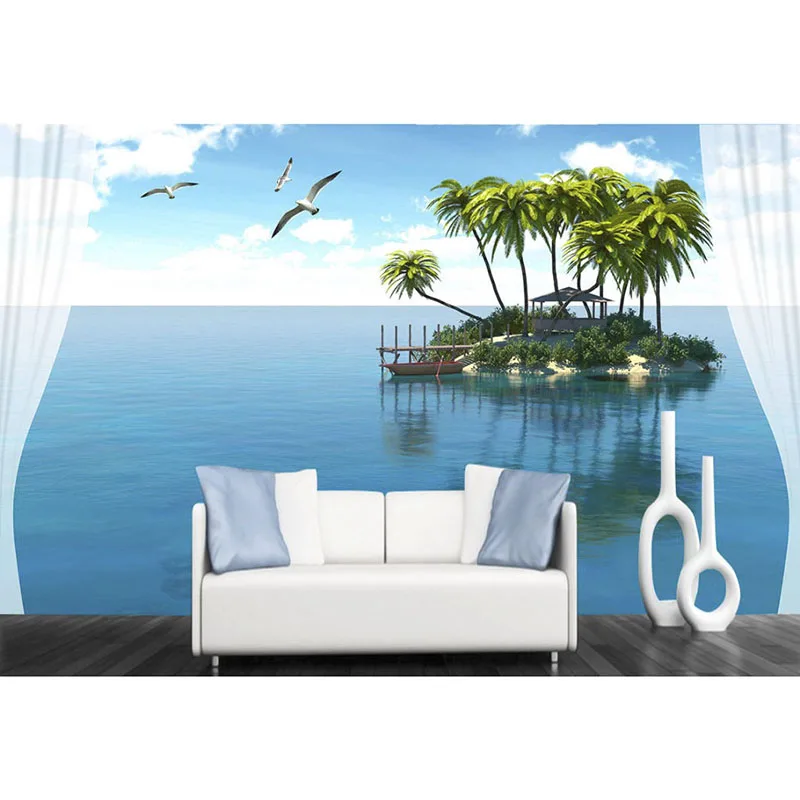 3D пользовательские росписи DIY фото обои для стен гостиной океана красивые