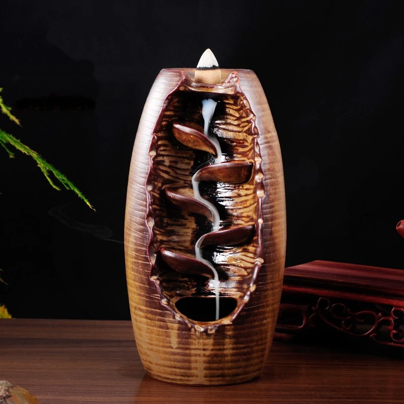 

Smoke Backflow Incense Burner Ceramic Censer Smell Removing Aroma Furnace Living Room Incense Burner Home Fragrance Oil