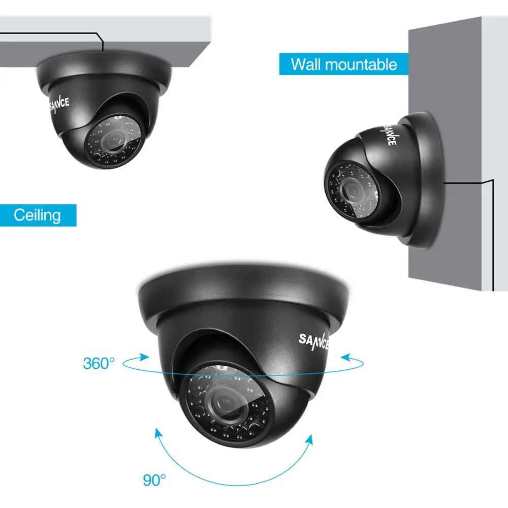 SANNCE 8CH 720P камера безопасности системы HDMI 5в1 DVR с 4 шт TVI Открытый всепогодный CCTV