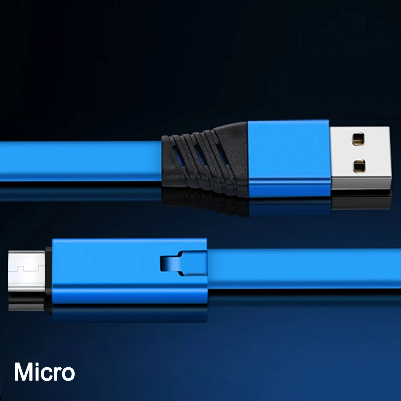 NOHON Regenerate Micro type C 8-контактный usb-кабель для быстрой зарядки iPhone 7 6 6 S Plus iOS 10 9 8 Android Xiaomi Mi5 Repairable кабель - Цвет: Blue For Micro