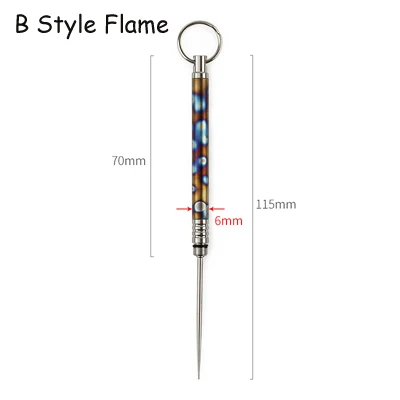 B Style Flame Титановый сплав Открытый EDC зубочистка бутылка фрукты вилка кемпинг инструмент Титан зубочистка легкий портативный мульти - Цвет: B Style Flame
