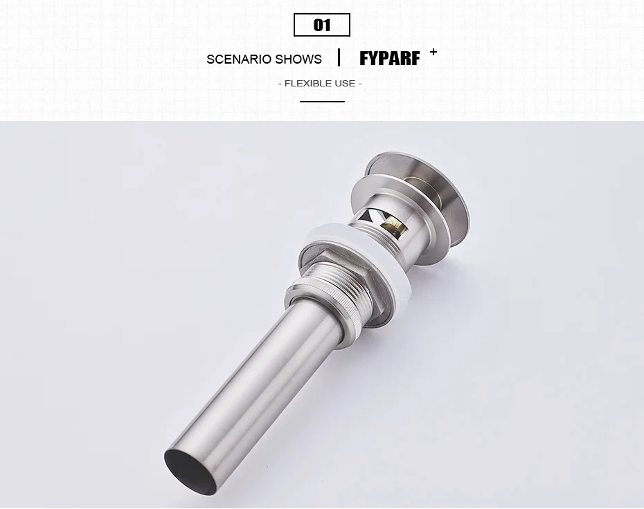 FYPARF Никель матовый Слива Раковина Pop Up отходов тщеславие сосуд Раковина Drain без/с переливом латунь Ванная комната раковина пробка