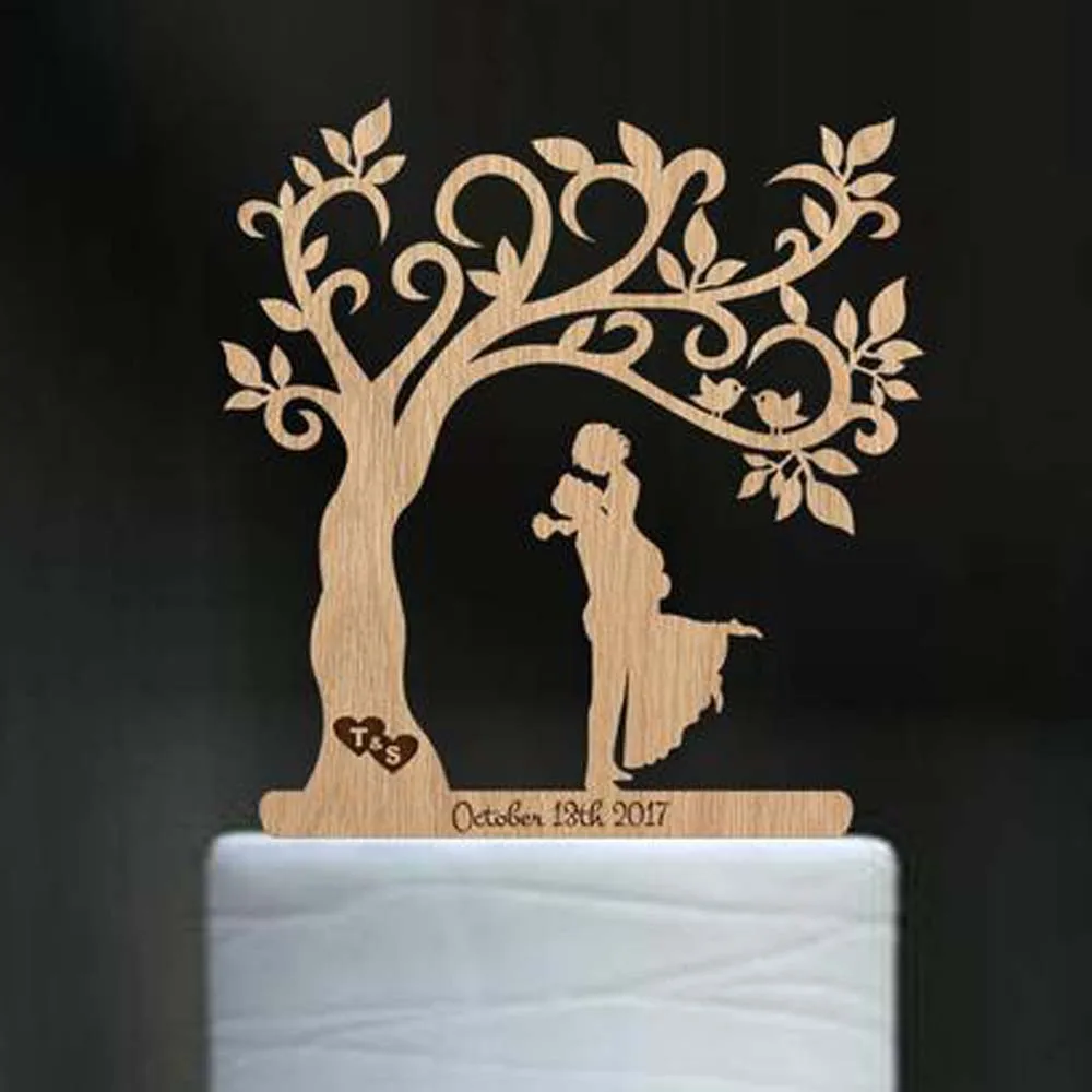 

Personalized Wedding Rustic Cake Topper Custom Wood Cake Topper Mr Mrs Bride & Groom Tree wedding topper Last Name wood