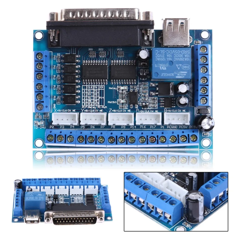 Плата расширения PCI USB адаптер LPT CNC интерфейс драйвера шагового двигателя DC 12 24 В с