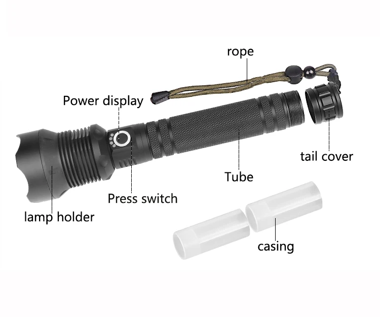 Litwod Z25 1282 CREE XHP70.2 и XHP50 перезаряжаемый Мощный тактический светодиодный фонарик, светильник, мощность лампы, аккумулятор 18650 26650