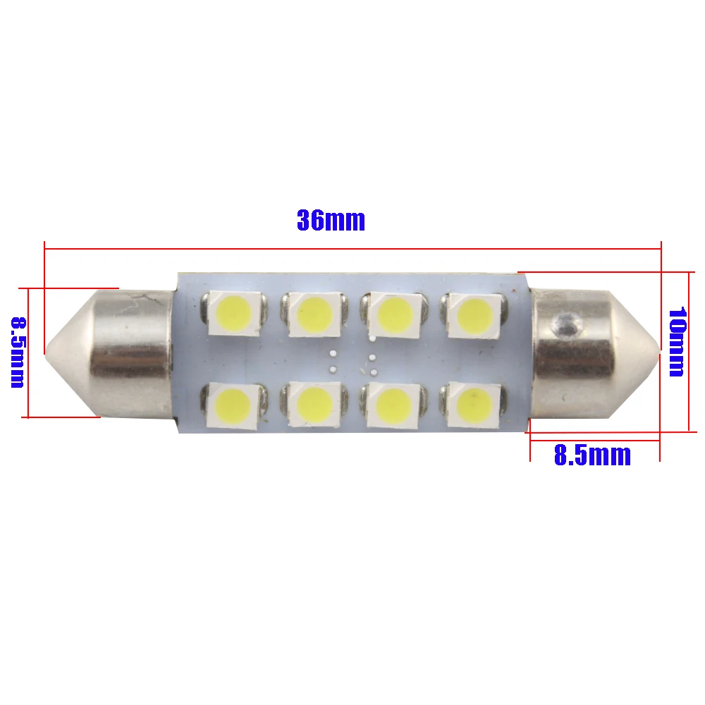 YM E Bright 20 шт. 31 мм 36 39 41 C5W 1210 3528 8 SMD светодиодные автомобильные лампы 12 В DC купольный