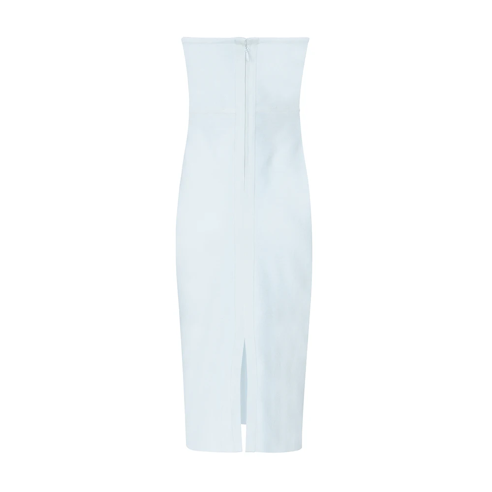 

New Summer Bandage Dresses Clubwear black white button strapless Bandage Dress Bodycon Cut Out Sexy Celebrity Party Dress