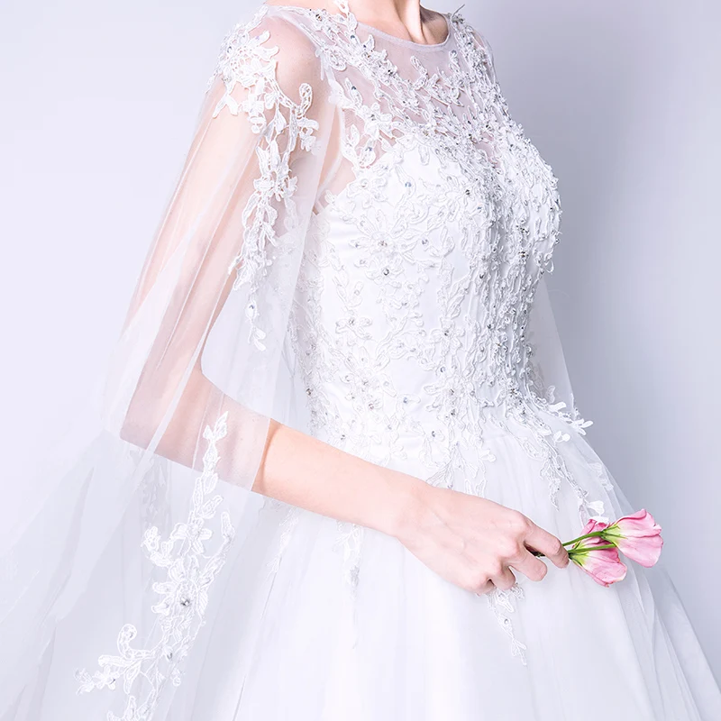 Vestido De Noiva Рубашка с короткими рукавами Свадебные платья А жемчуг Кружево