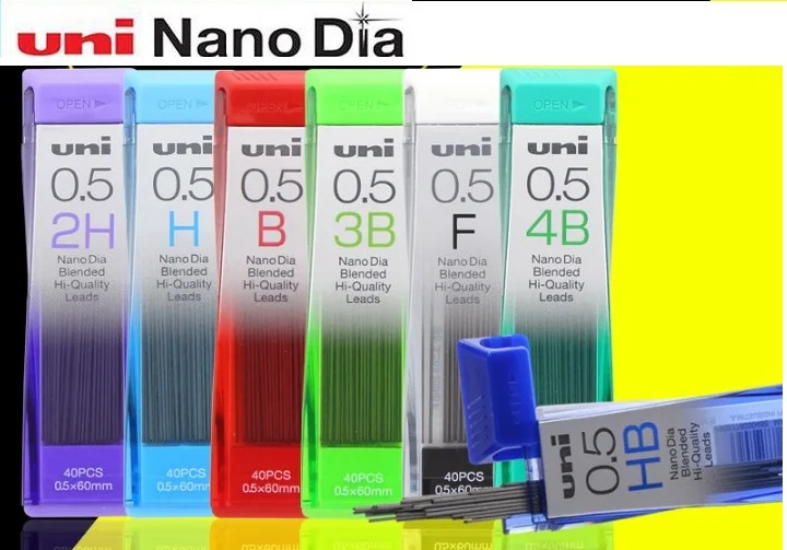 UNI Nano диаметром 0 5 202ND мм механического карандаша B 2B 3B 4B 4 H 3 2 F HB Здравствуйте